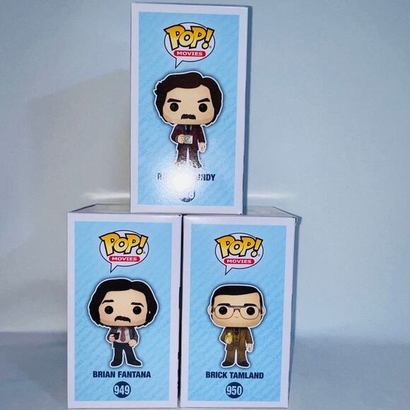 Funko Pop! Anchorman Set of 3 - Ron Burgundy #947, Brian #949, Brick #950 - Picture 2 of 11